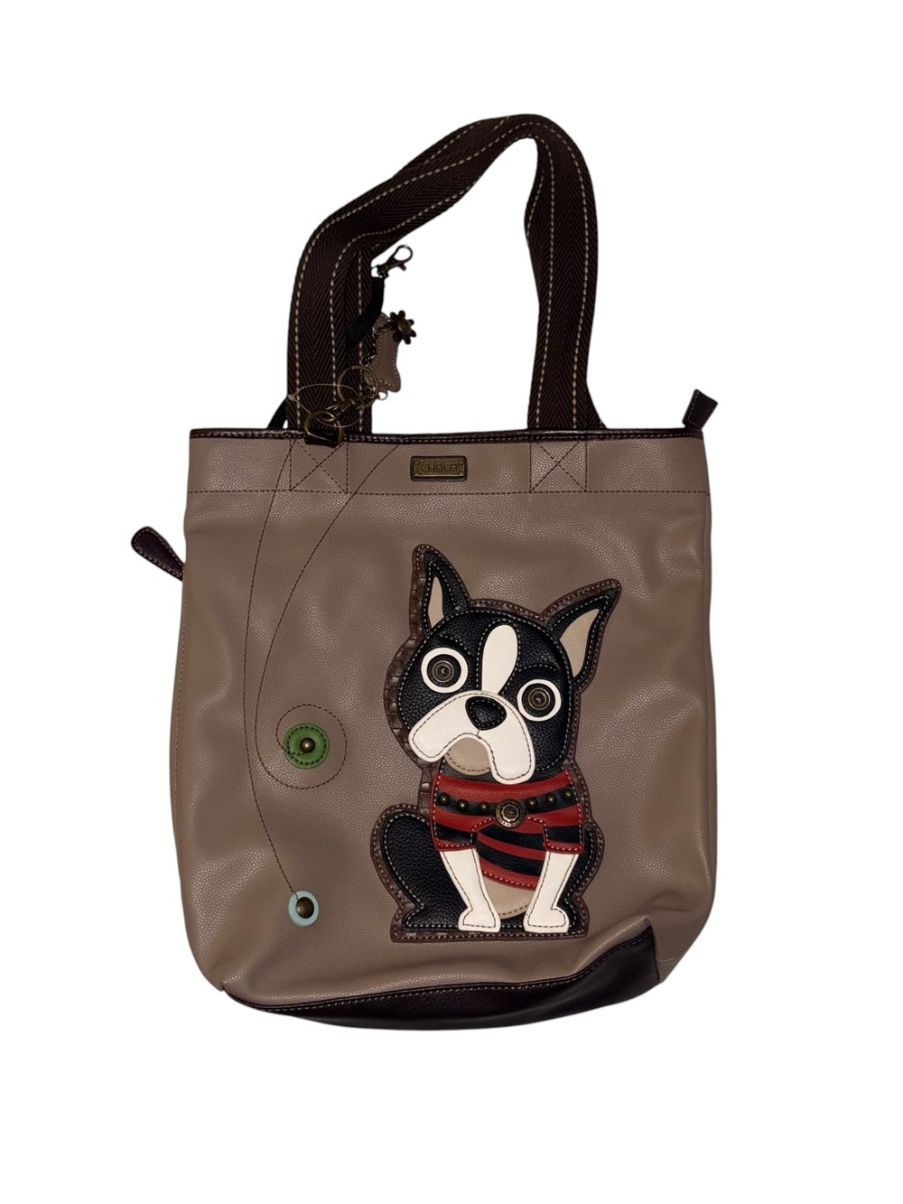 CHALA Boston Terrier Everyday Zip Tote Bag - Vegan Leather